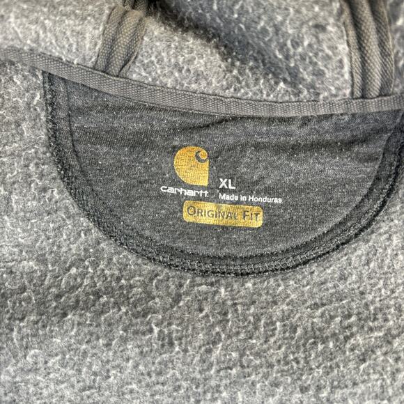 Carhartt Hoodie Mens XL Gray Full Zip Original Fit Fleece Lined Workwear Jacket - Picture 7 of 16
